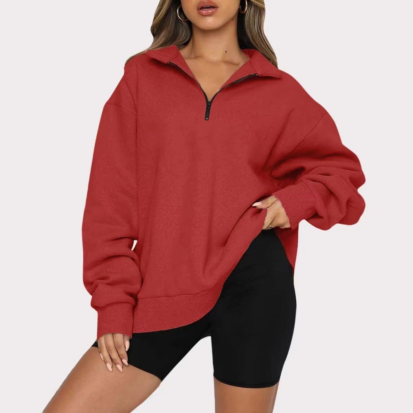 Warm Zipped Sweater for Women - Classic Winter Style