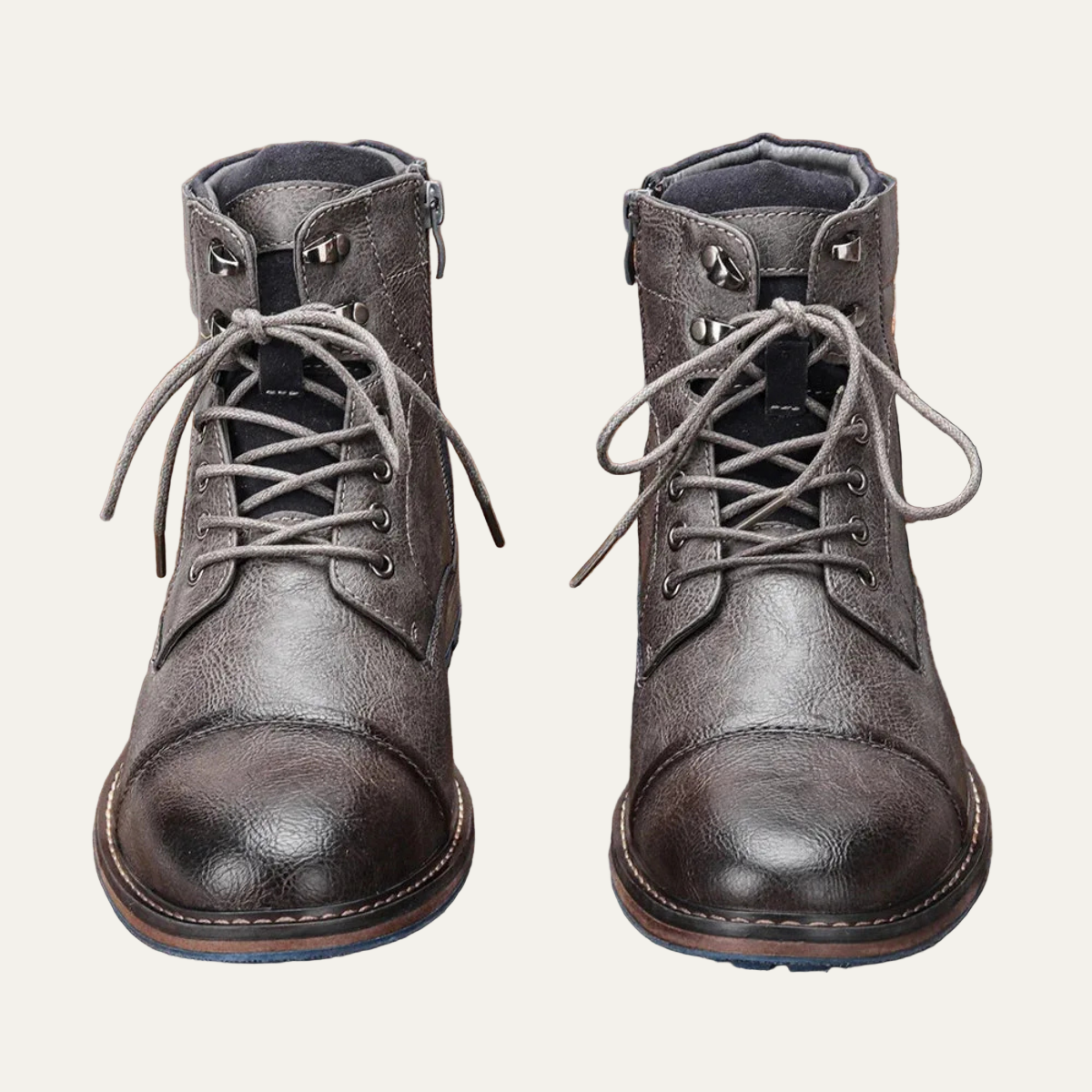 VogeLuxe | Men’s Textured Leather Combat Boots