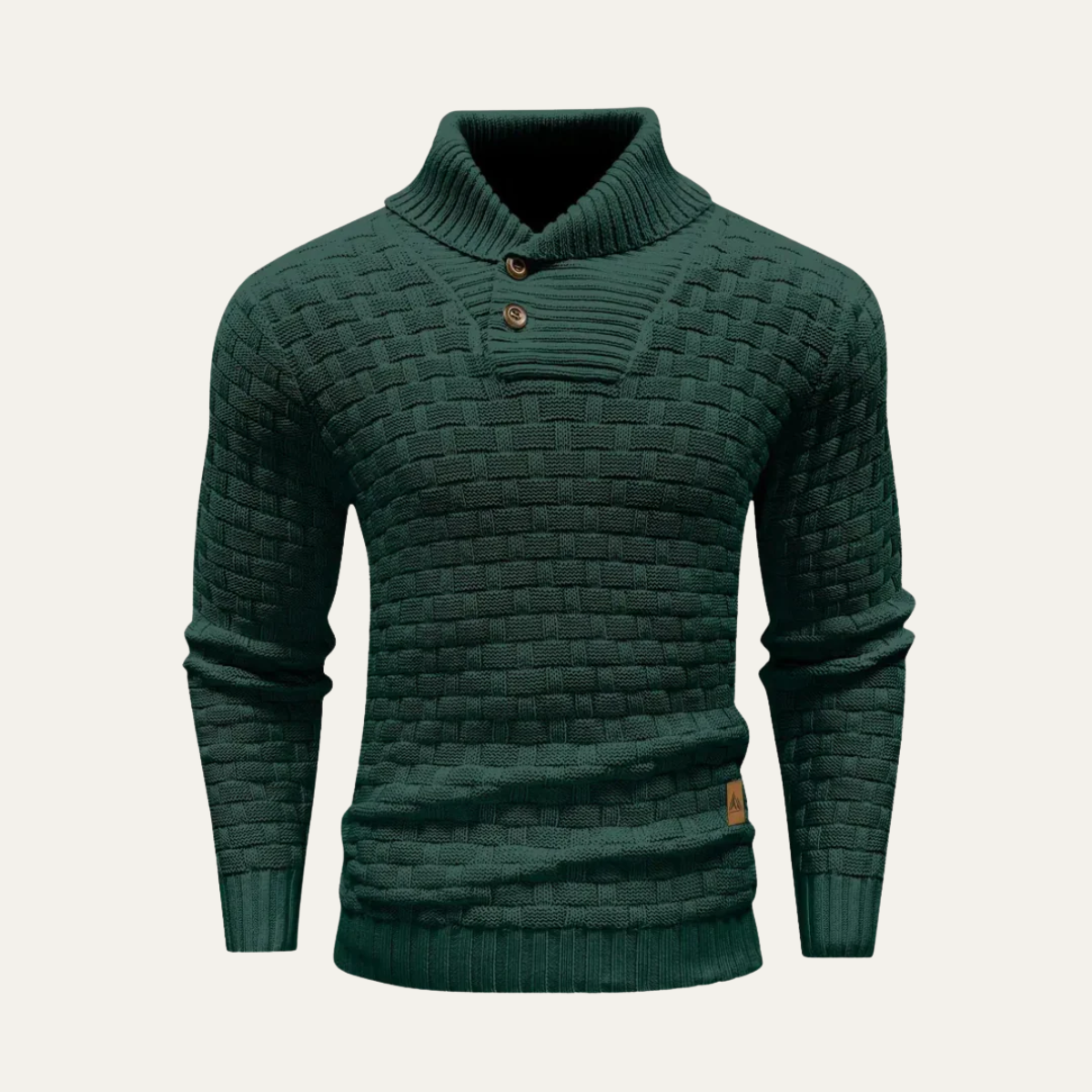 VogeLuxe | Men’s Textured Basketweave Shawl Collar Knit Sweater