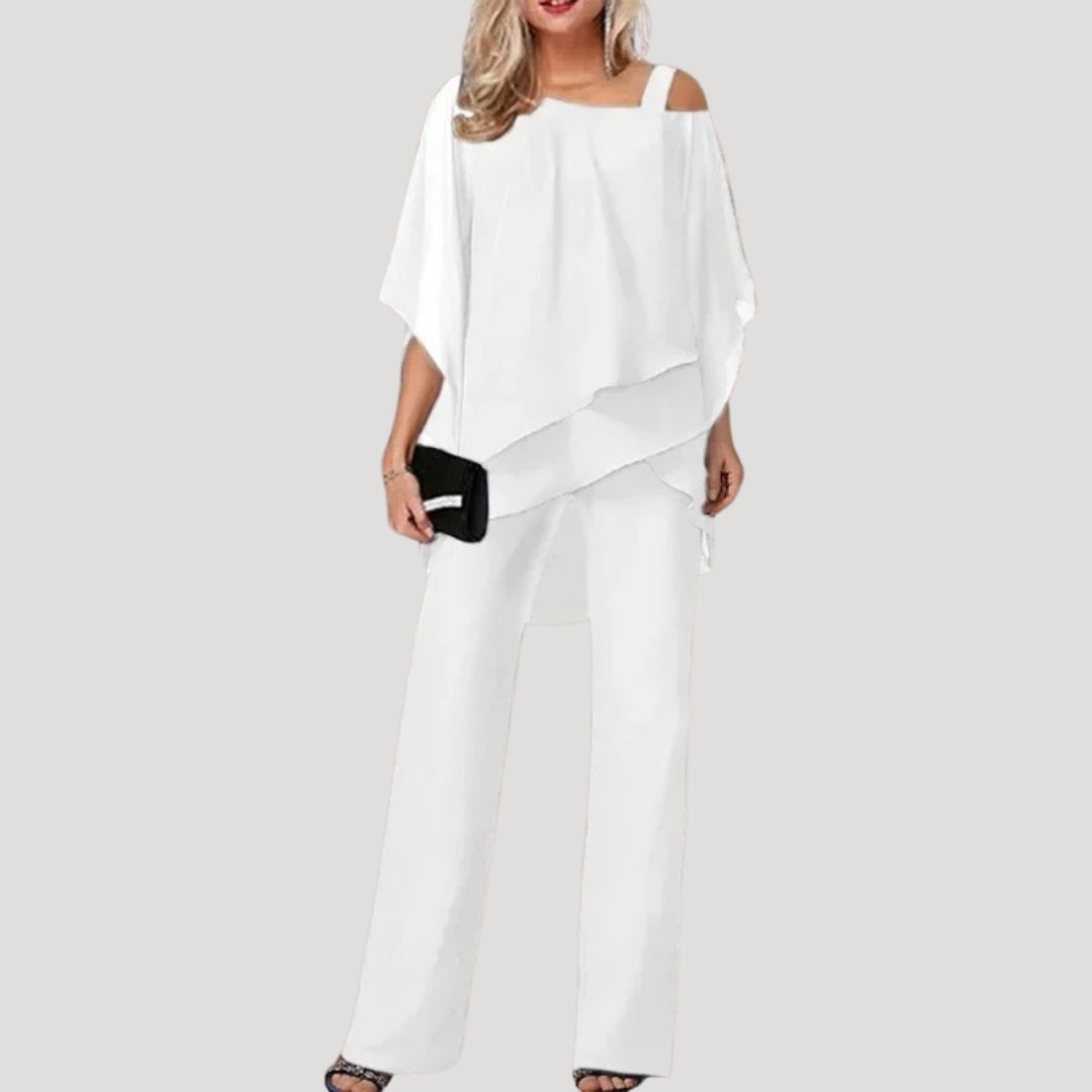Elegant Ladies 2 Piece Chiffon Wedding Guest Suit