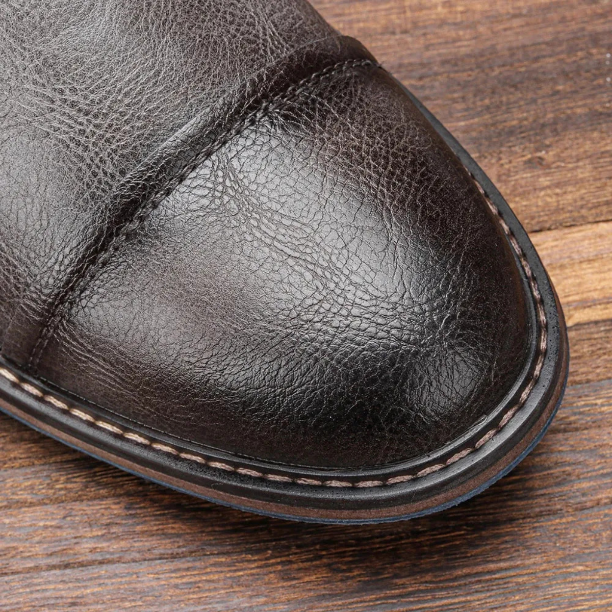 VogeLuxe | Men’s Textured Leather Combat Boots