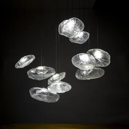 Elegant Glass Drop Chandelier With Metal Frame