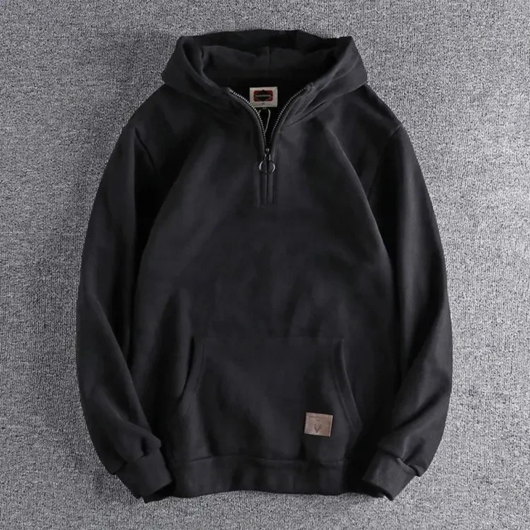 Men's Cozy Fleece Hoodie with Pouch and Relaxed Fit - VogeLuxe