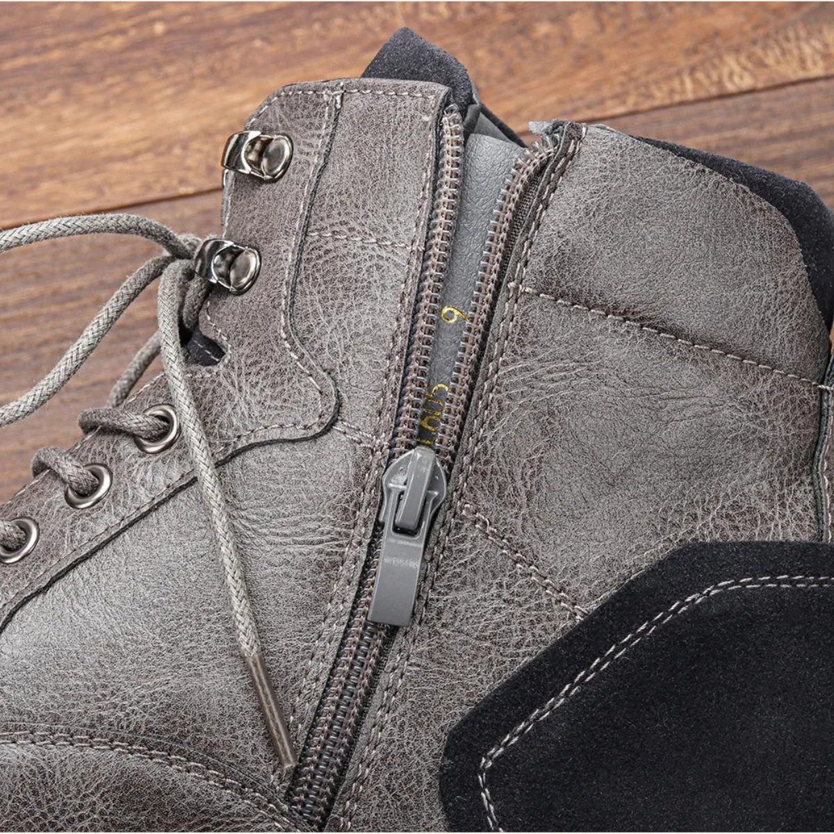 VogeLuxe | Men’s Textured Leather Combat Boots