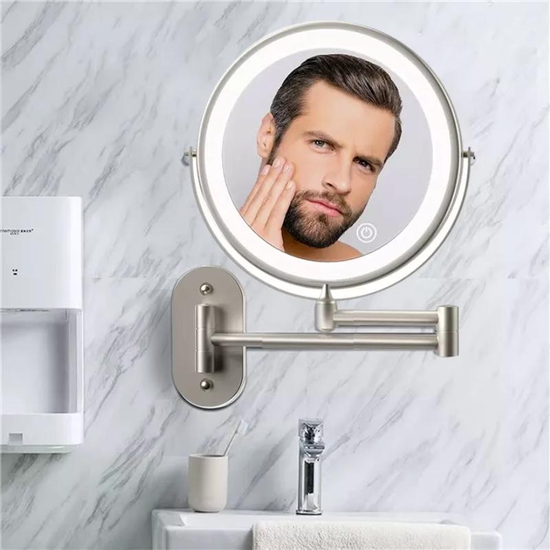 Adjustable LED Lighted Bathroom Mirror With Extendable Arms - BritishElegance