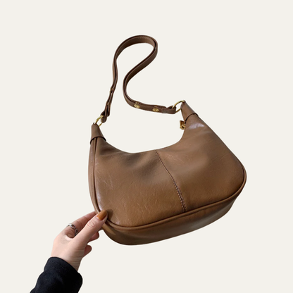 VogeLuxe | Women’s Crescent Faux Leather Shoulder Bag