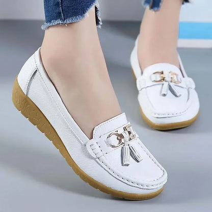 Ladies Classic Genuine Leather Shoes - VogeLuxe