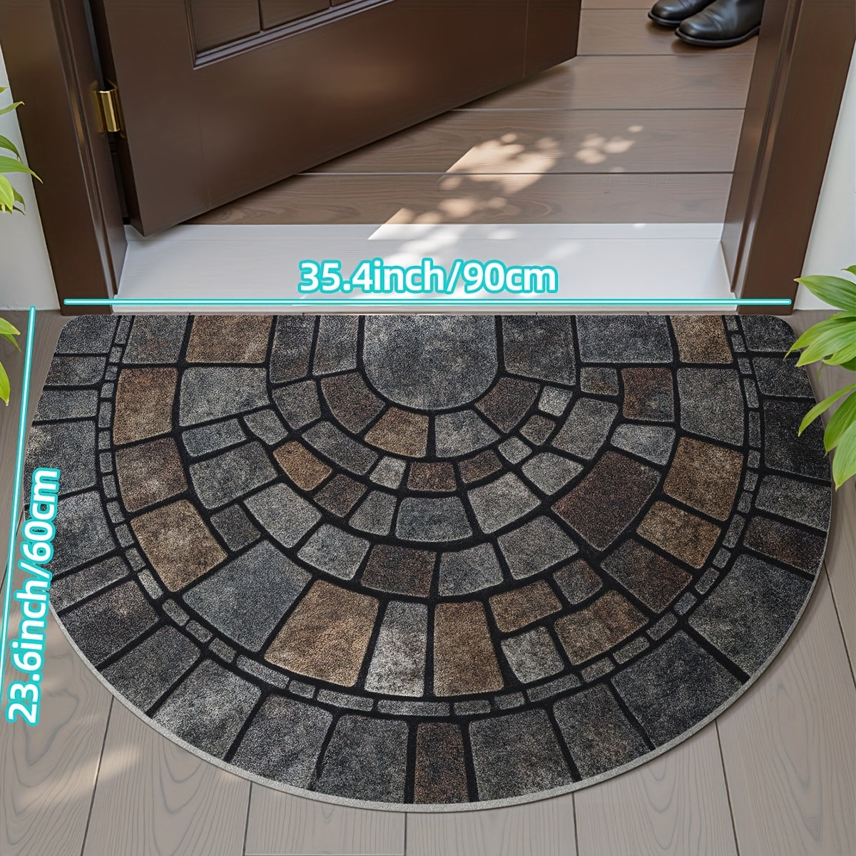 Round Colorful Welcome Mat