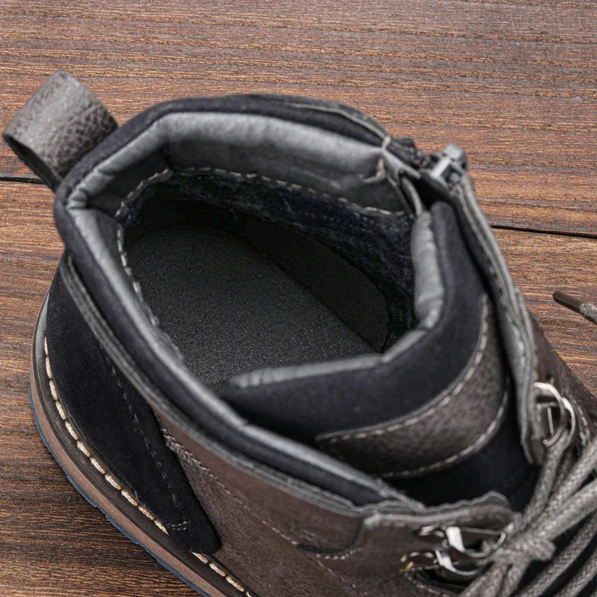 VogeLuxe | Men’s Textured Leather Combat Boots