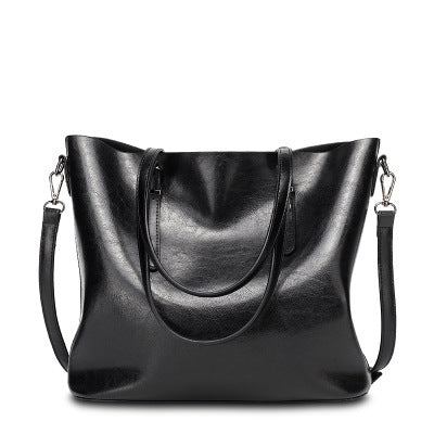 Classic Faux Leather Tote Bag - Big Capacity Shoulder Bag
