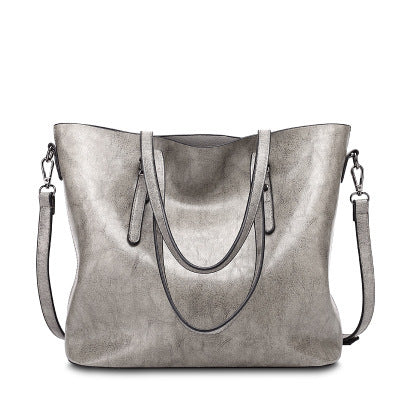 Classic Faux Leather Tote Bag - Big Capacity Shoulder Bag