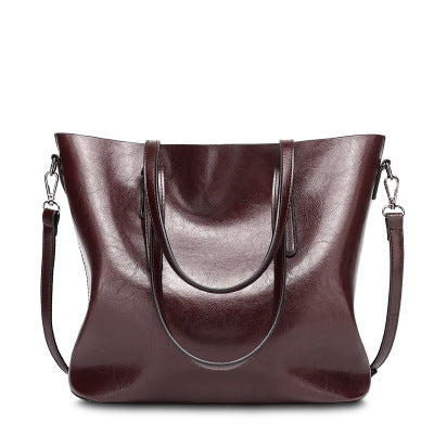 Classic Faux Leather Tote Bag - Big Capacity Shoulder Bag
