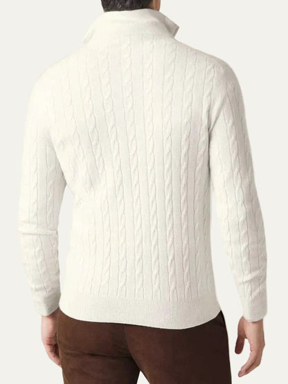 VogeLuxe | Men’s Cable Knit Zipper Sweater