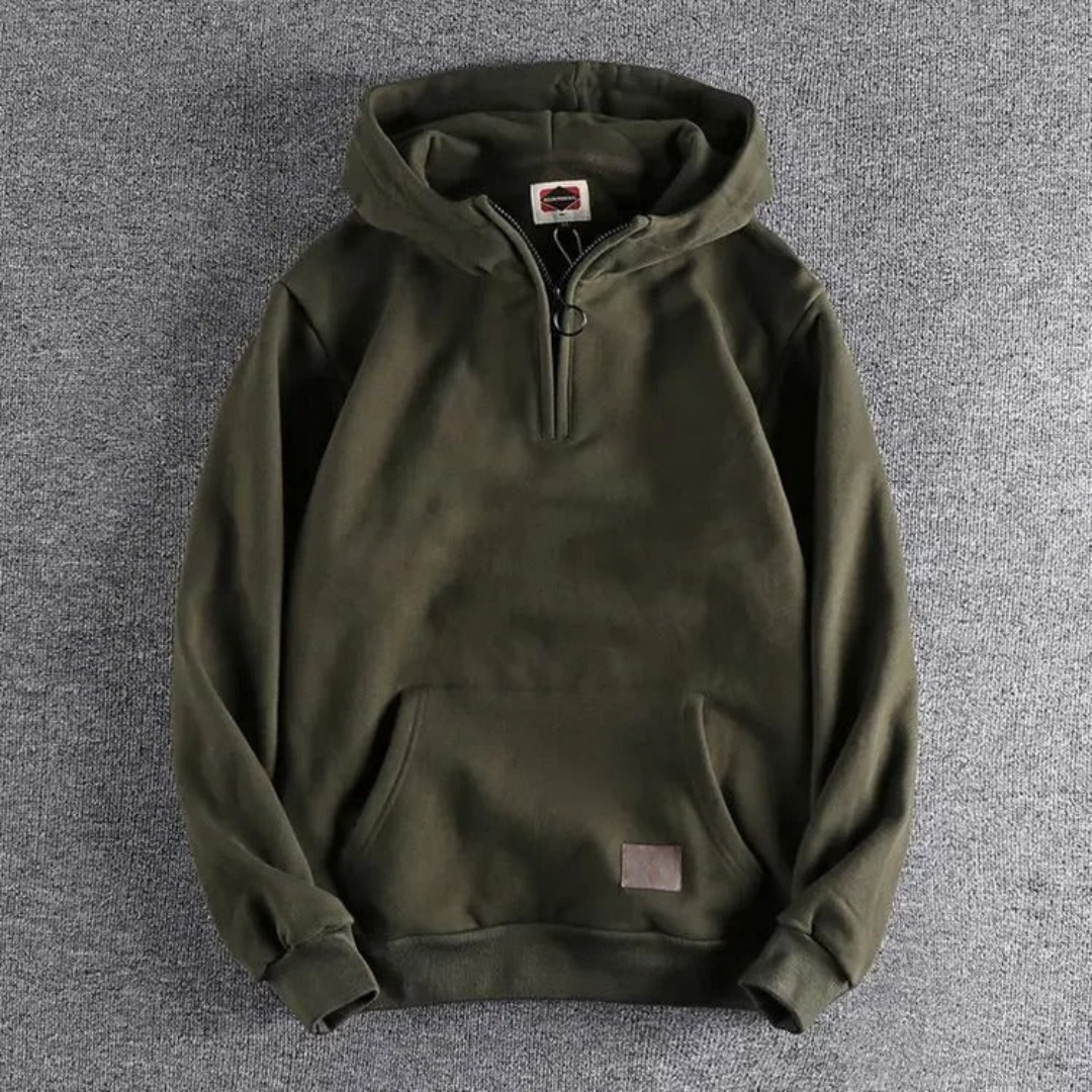 Men's Cozy Fleece Hoodie with Pouch and Relaxed Fit