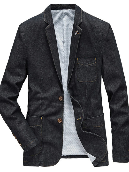 Big and Tall Fitted Jean Jacket - VogeLuxe