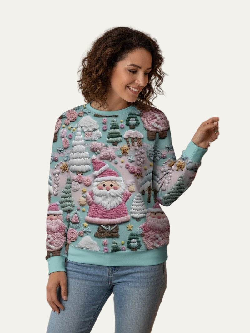 3D Santa Print Christmas Sweatshirt 0
