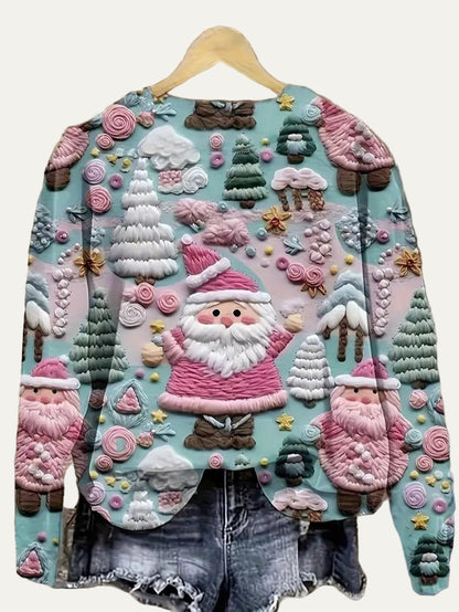3D Santa Print Christmas Sweatshirt 1