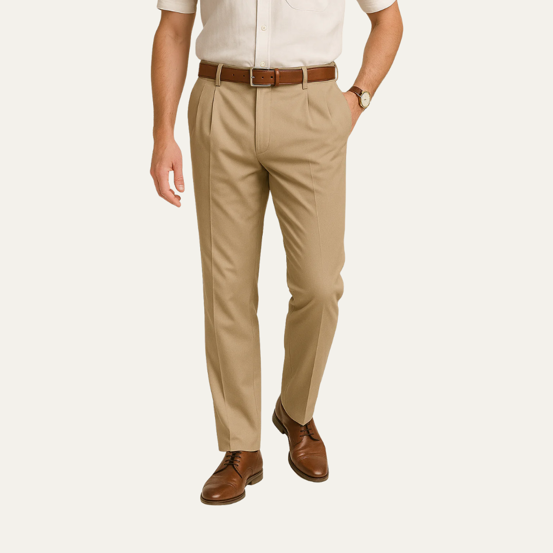 VogeLuxe | Men’s Classic Single-Pleat Dress Trousers