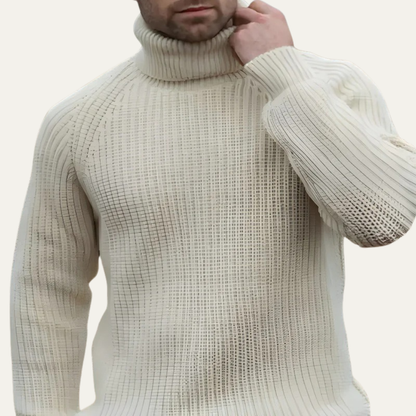 VogeLuxe | Men’s Textured Rib Knit Turtleneck Sweater