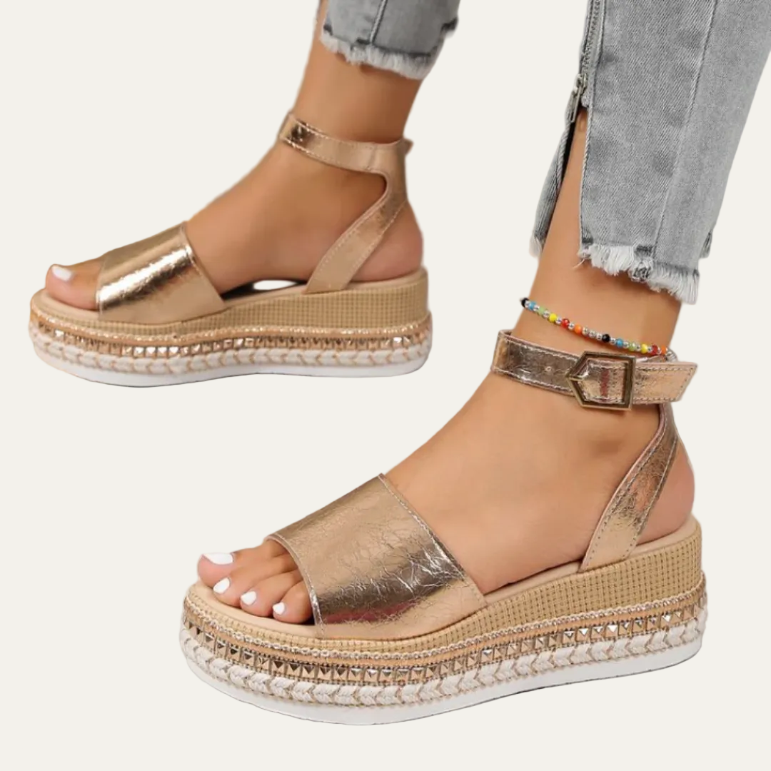 VogeLuxe | Women’s Platform Espadrille Sandal with Adjustable Ankle Strap