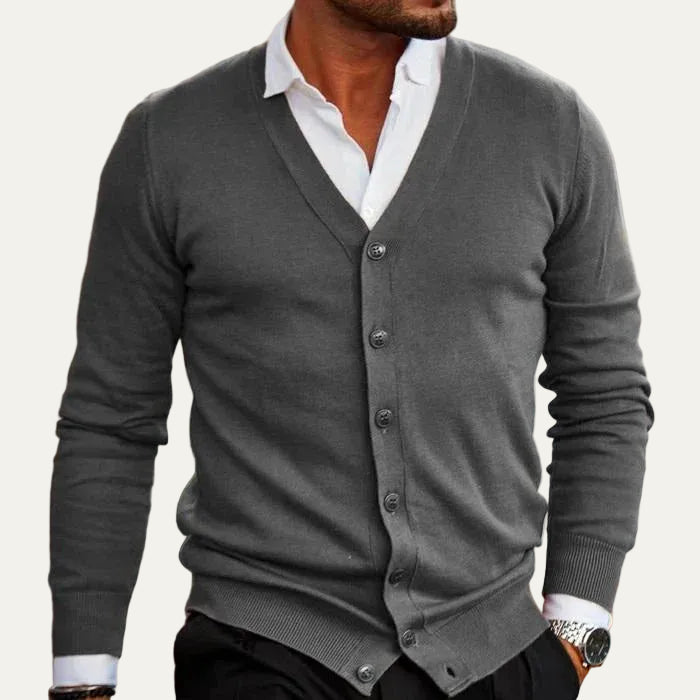 VogeLuxe | Men’s V Neck Button Front Cardigan Sweater