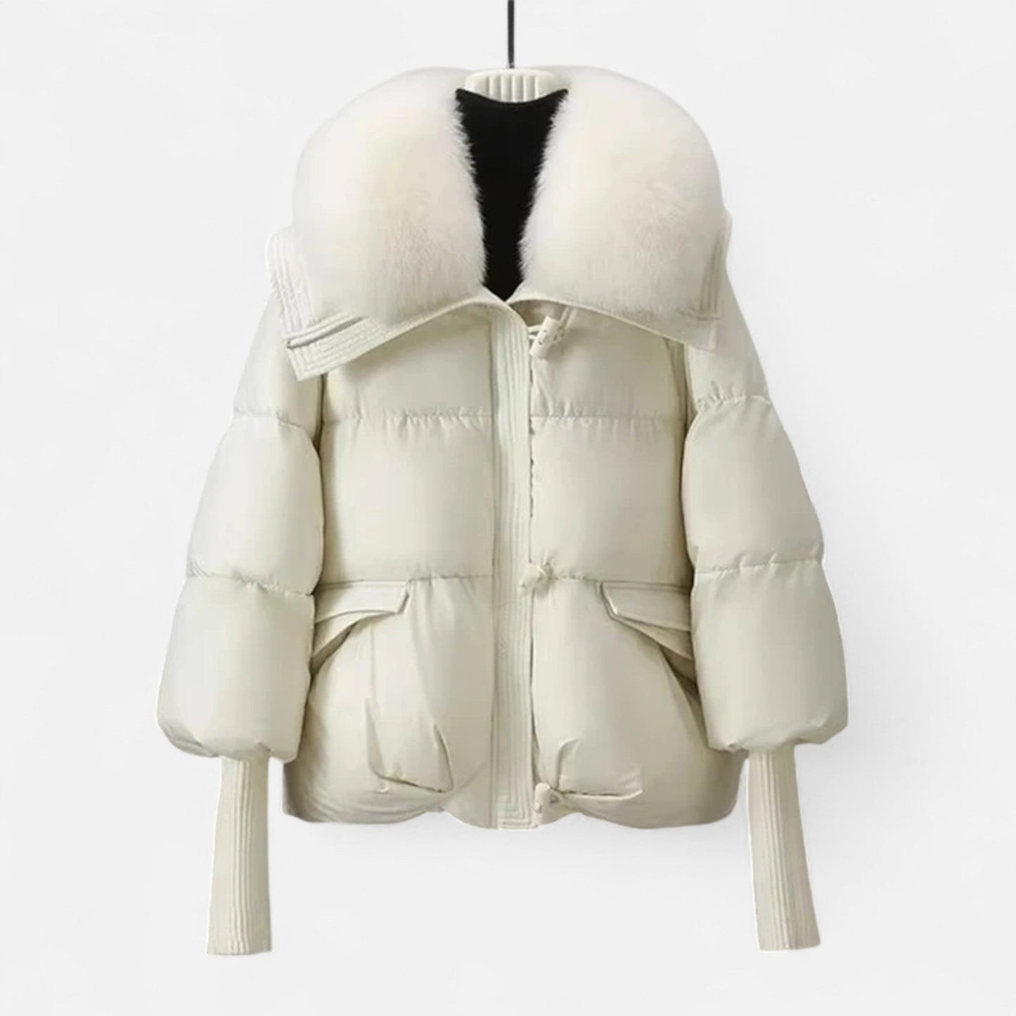 Warm Down Parka Jacket with Faux Fur Hood
