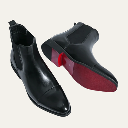 VogeLuxe | Men’s Polished Cap Toe Chelsea Boots