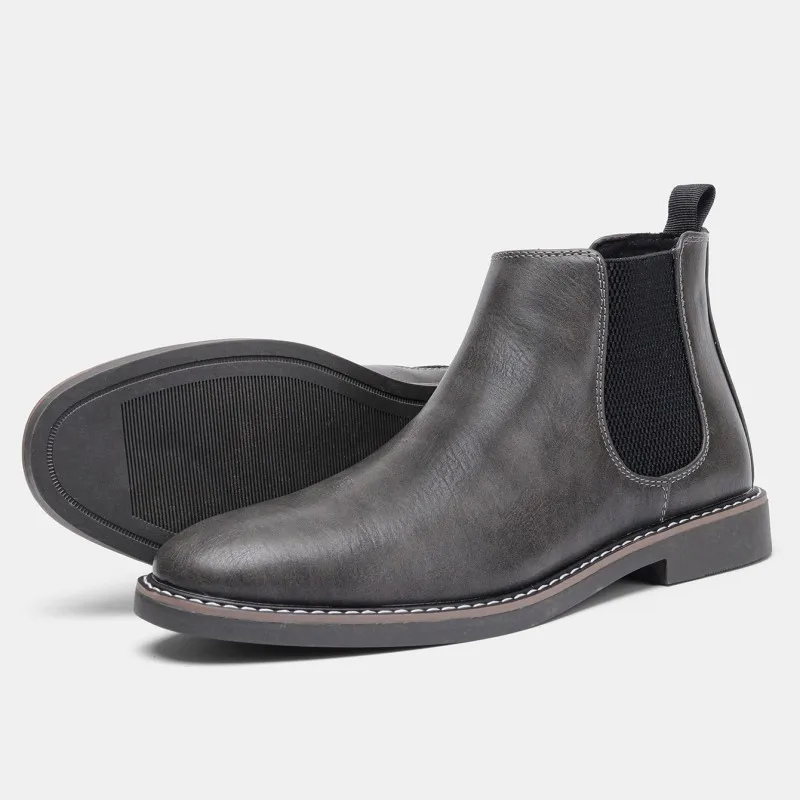 Classic Vegan Leather Chelsea Boots for Men