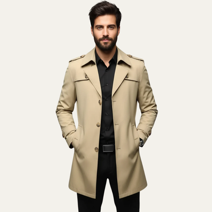 VogeLuxe | Men’s Classic Short Trench Coat