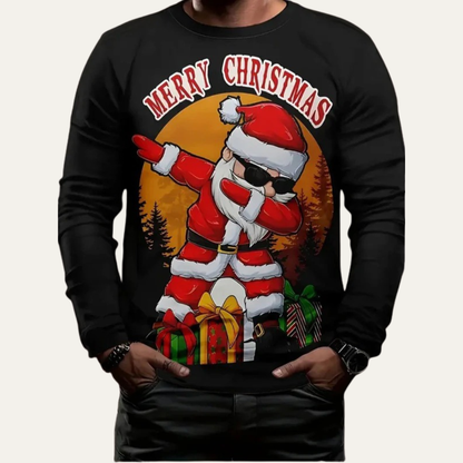 VogeLuxe | Men’s Christmas Graphic Santa Dab Crewneck Sweatshirt