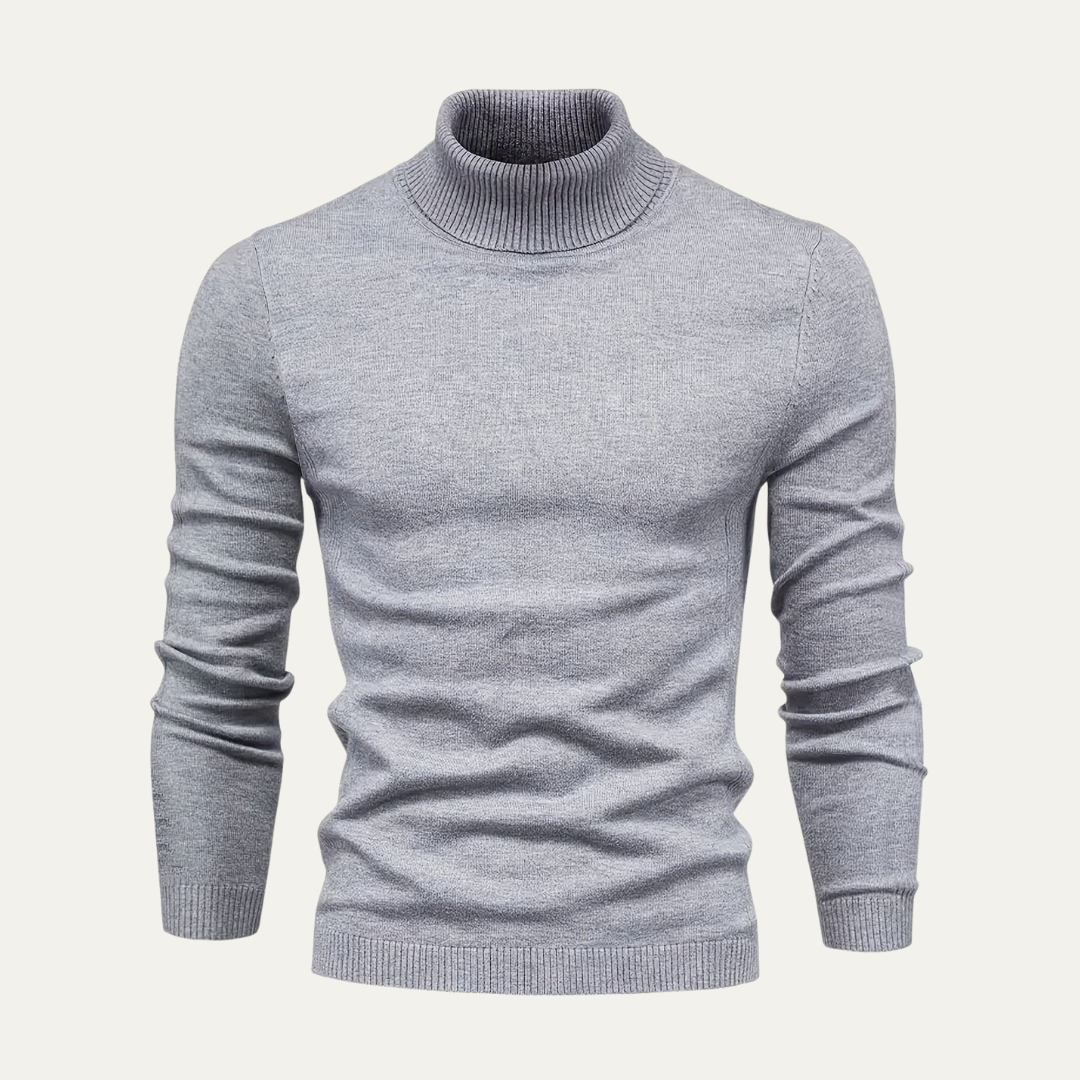 VogeLuxe | Men’s Ribbed Turtleneck Long Sleeve Sweater