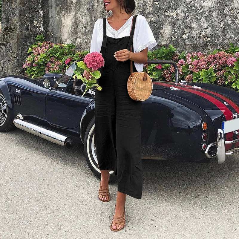 Loose Fit Summer Denim Romper for Women