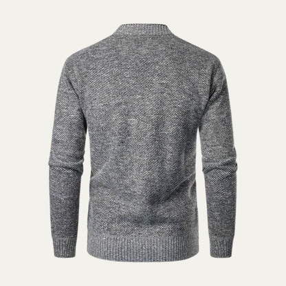 VogeLuxe | Men’s Textured Knit Shawl Collar Cardigan