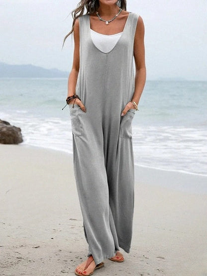 Relaxed Fit Summer Jumpsuit for Women with Pockets