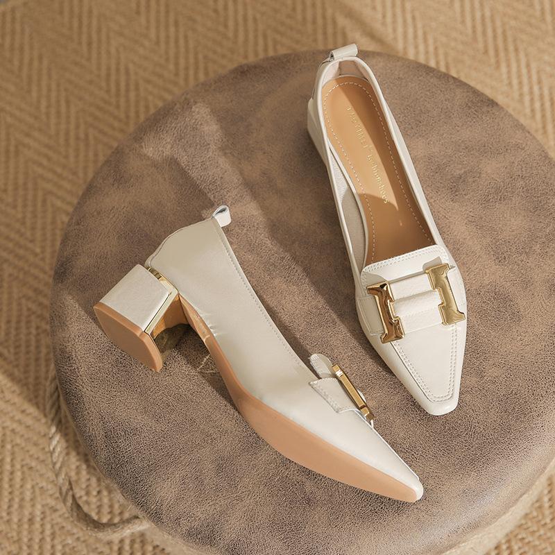 Classic Block Heel Loafers for Women