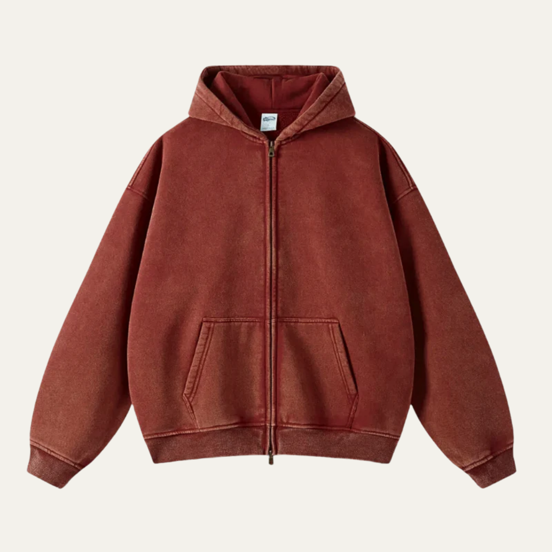 VogeLuxe | Men’s Relaxed Full-Zip Hoodie