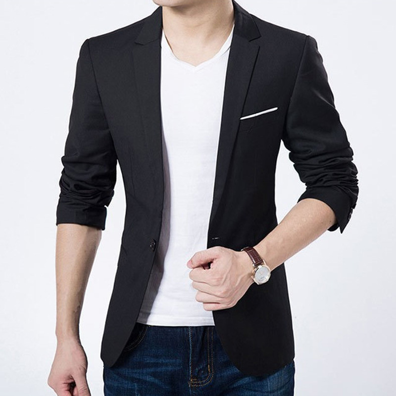 Classic Fit Single Button Mens Blazer