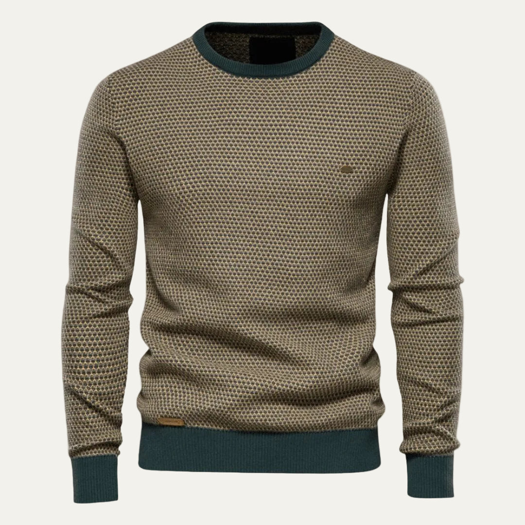 VogeLuxe | Men’s Honeycomb Textured Crewneck Sweater