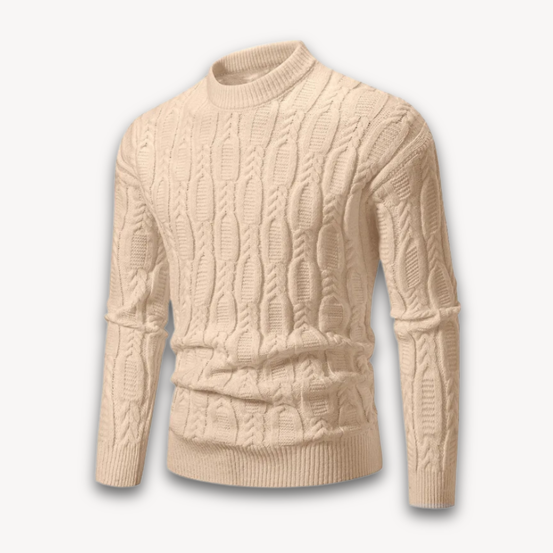 VogeLuxe | Men’s Fitted Cable Knit Pullover