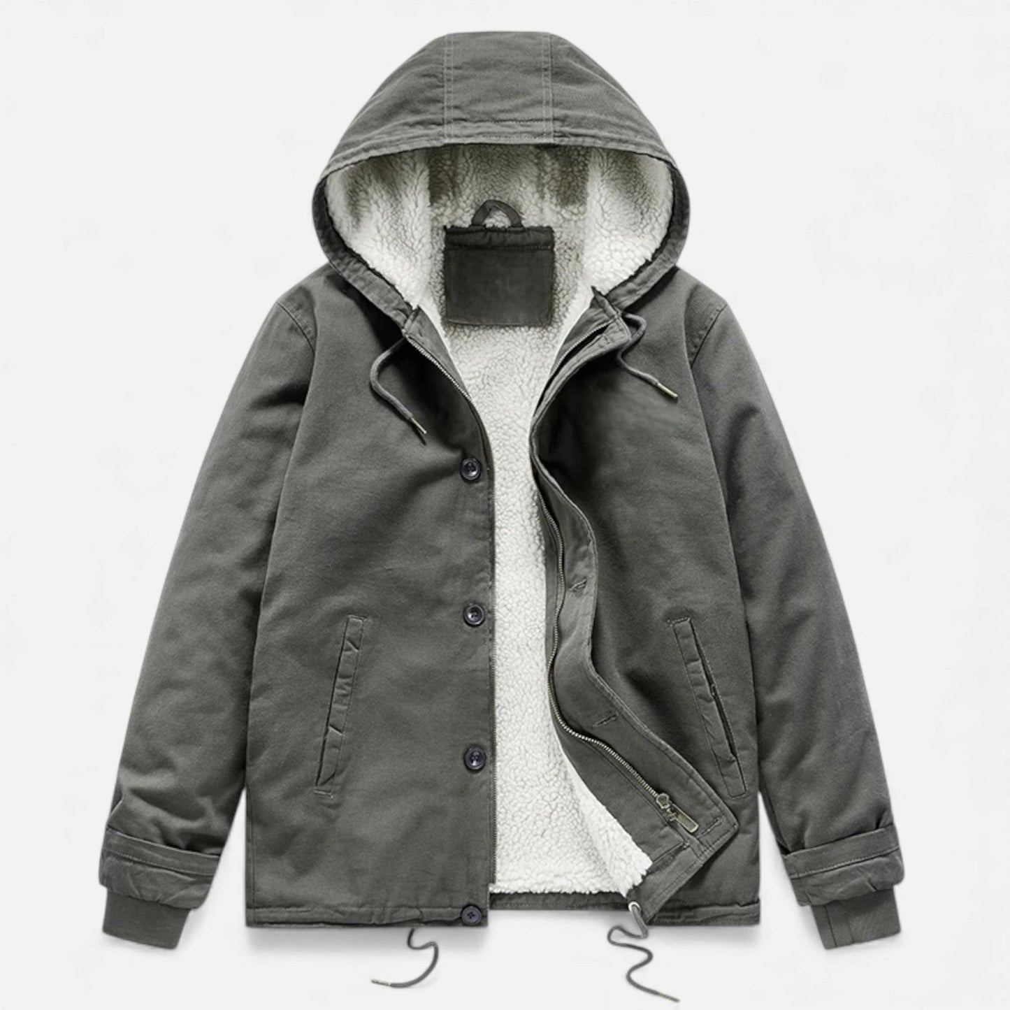 Warm Mens Fleece Lined Hooded Parka Coat - VogeLuxe