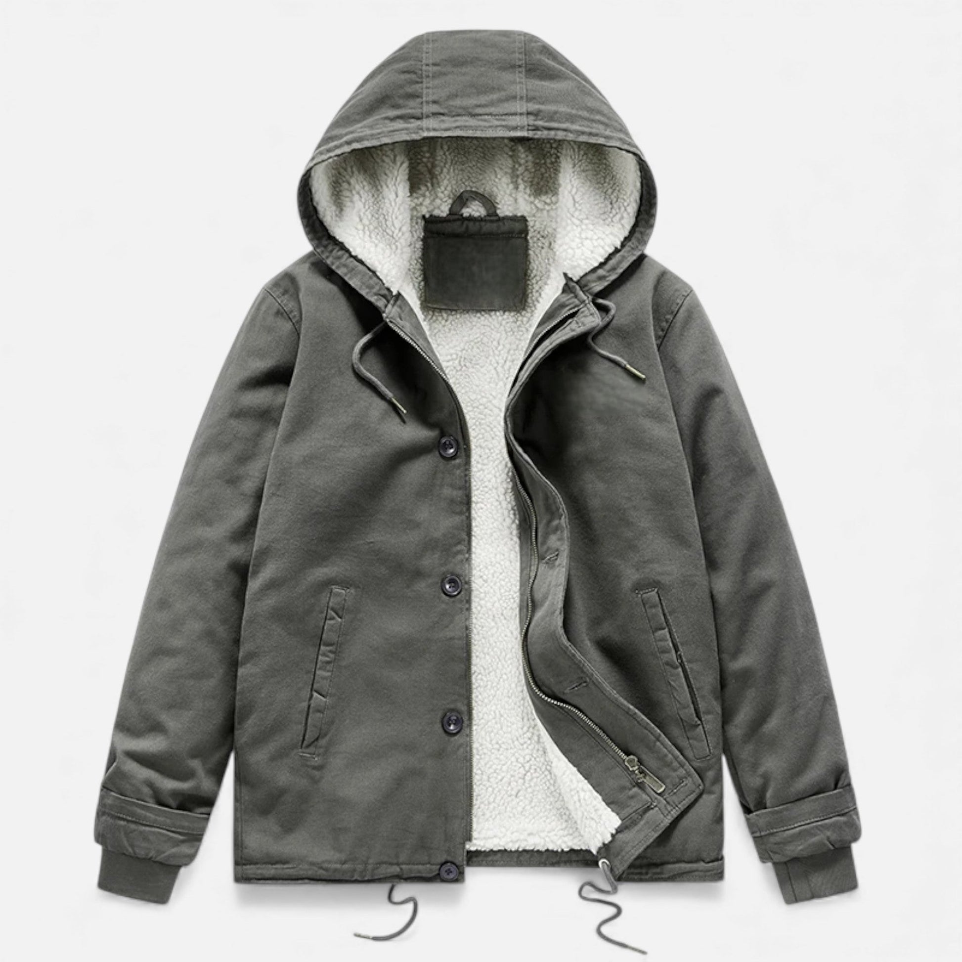 Warm Mens Fleece Lined Hooded Parka Coat - VogeLuxe