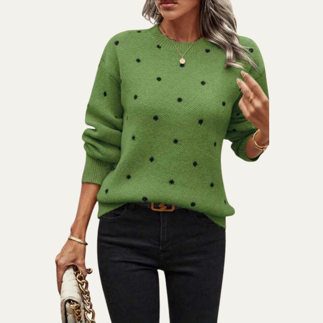 VogeLuxe | Women’s Polka Dot Knit Sweater