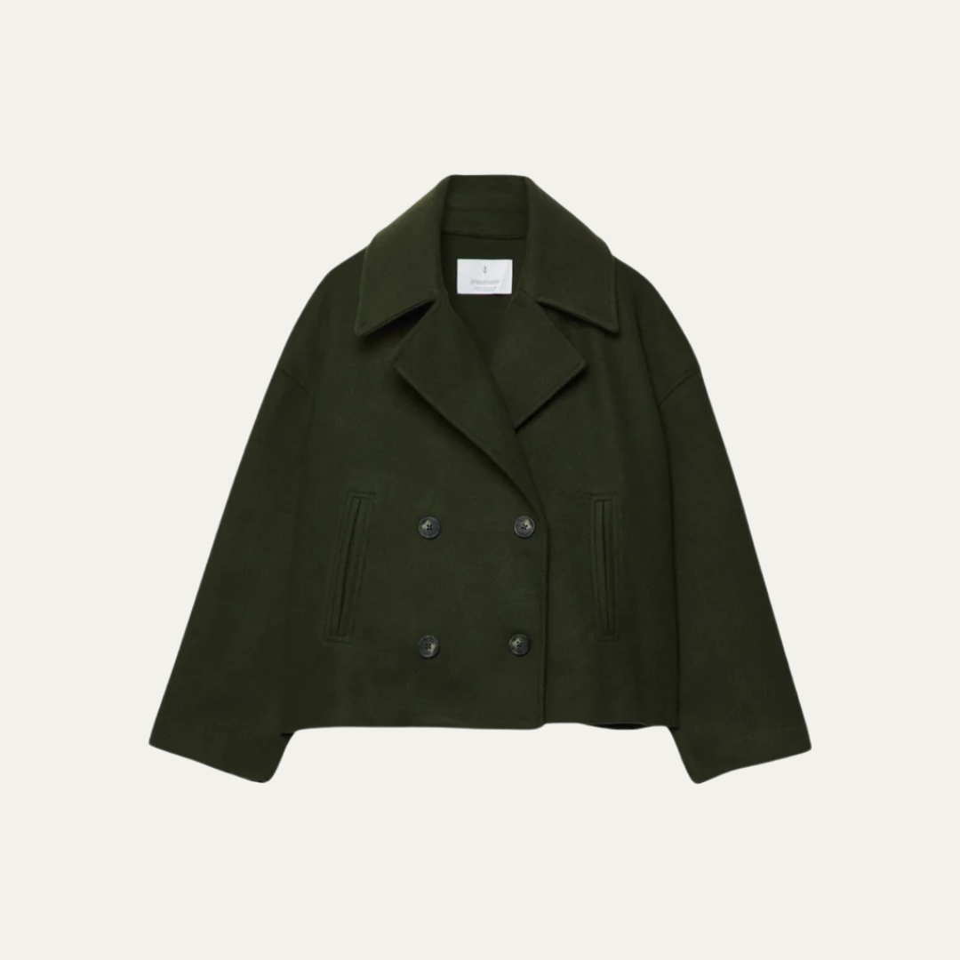 VogeLuxe | Women’s Timeless Chunky Cropped Peacoat