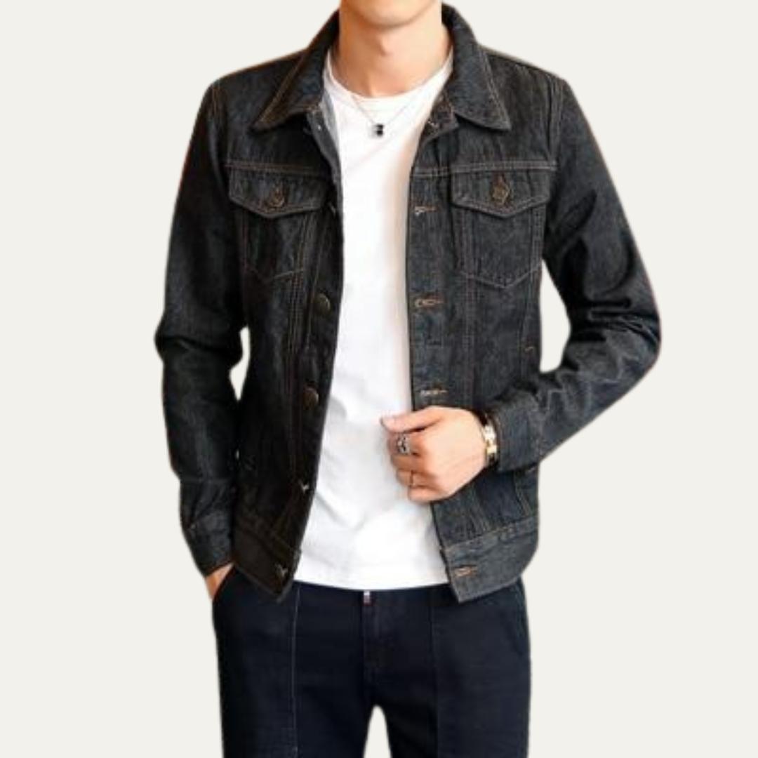 VogeLuxe | Men’s Classic Button Front Denim Trucker Jacket