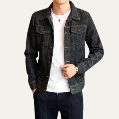 VogeLuxe | Men’s Classic Button Front Denim Trucker Jacket