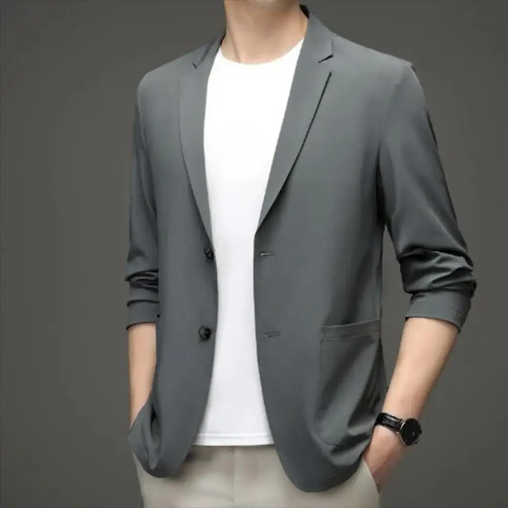 Slim Fit Men's Casual Two Button Blazer - VogeLuxe
