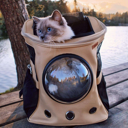 Breathable Pet Carrier Backpack with Mesh Window - VogeLuxe