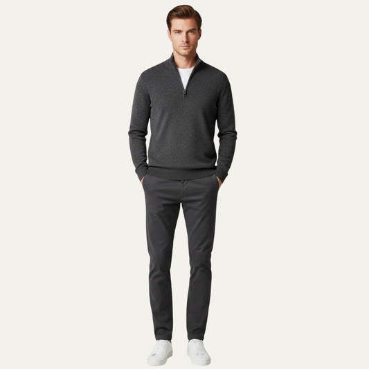 VogeLuxe | Men’s Fine Gauge Quarter Zip Pullover