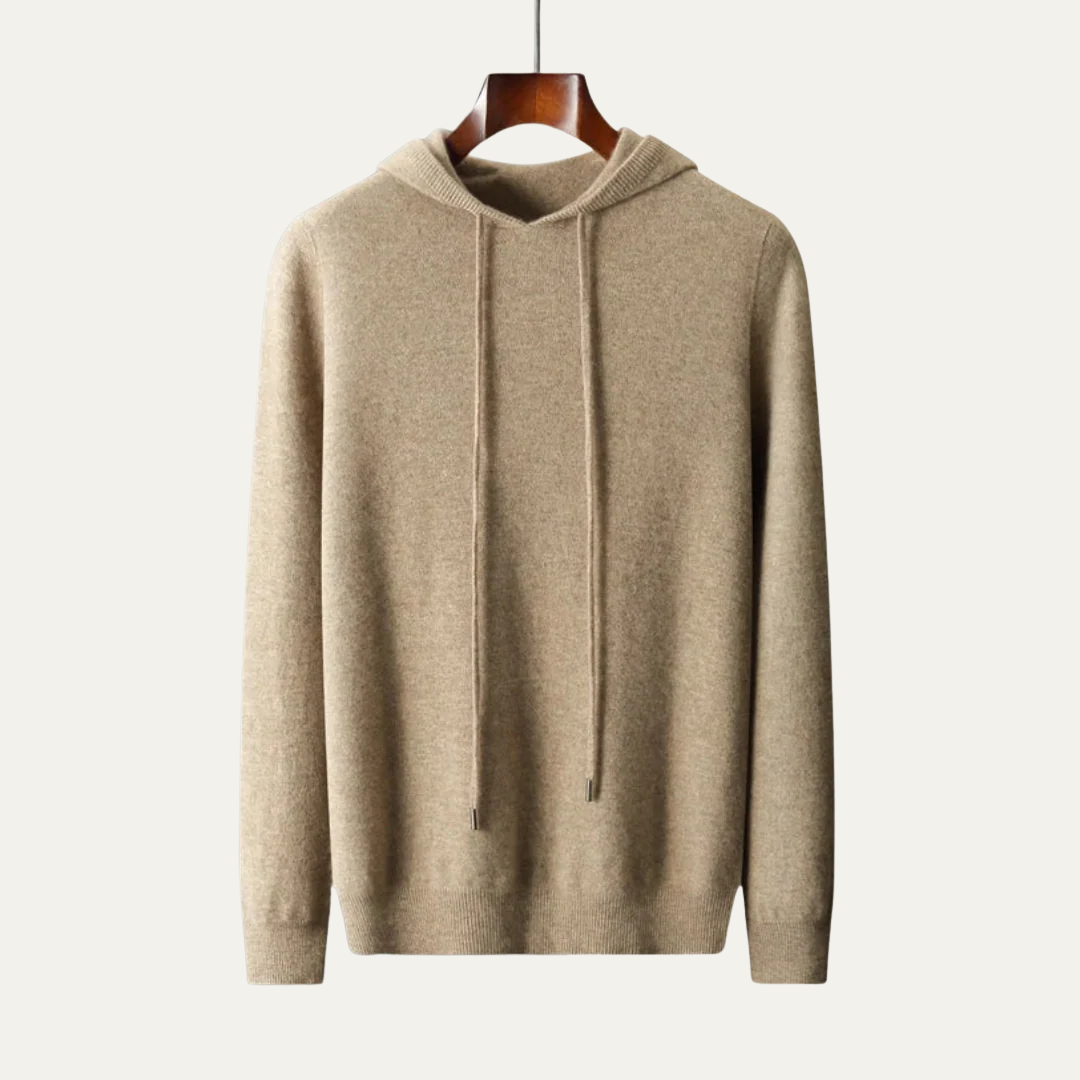 VogeLuxe | Men’s Fine-Knit Hoodie Sweater