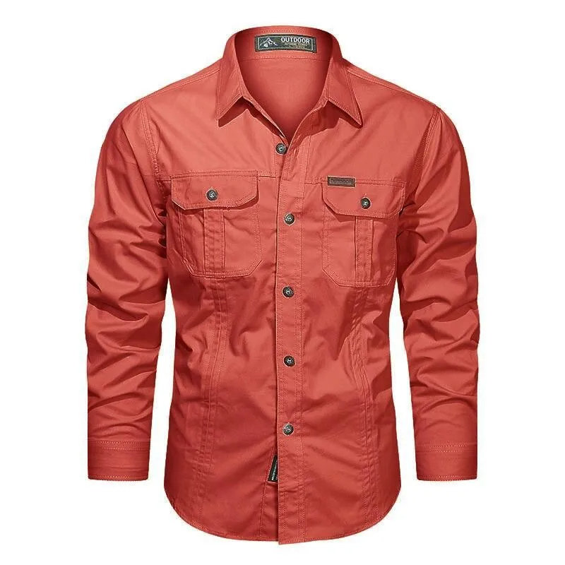 Practical Long Sleeve Work Shirt with Pocket Storage